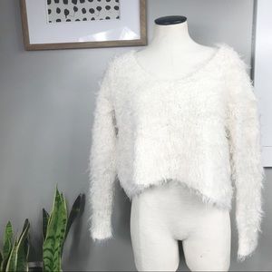 Anthropologie Knitted Knotted fizzy crop sweater L